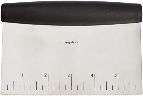 Amazon Basics - Rasqueta cortadora, de acero inoxidable, multiusos, 2,54 cm, Negro/Plateado