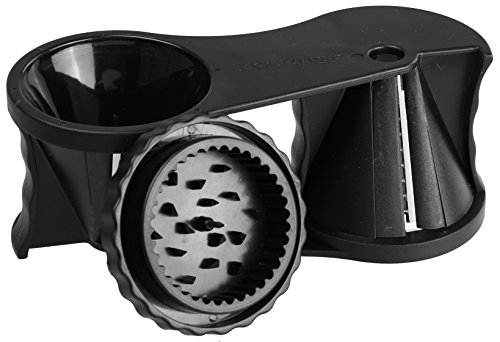 Fackelmann Cortador Doble Espiralizador, Cortar en cintas o espiral Verduras, ABS, Negro, 16x7x6cm (44116)